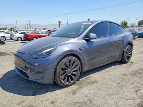 2022 TESLA Model Y VIN 7SAYGDEF6NF491365 auction photo