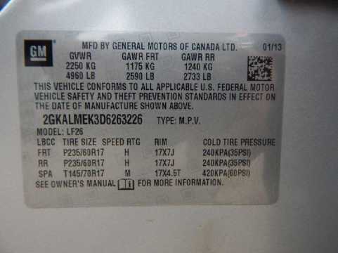 GMC TERRAIN SLE 1 FWD 2013 VIN 2GKALMEK3D6263226 | Проверка истории