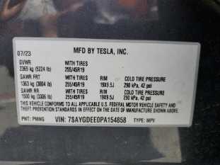 2023 Tesla Model Y VIN 7SAYGDEE0PA154858 фото с аукциона 5