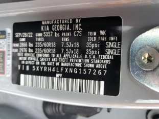 2022 KIA Sorento EX VIN 5XYRH4LFXNG157267 фото с аукциона 5