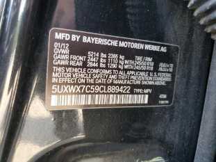 2012 BMW X3 XDRIVE3 VIN 5UXWX7C59CL889422 auction photo 5