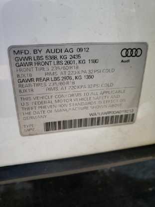 2013 Audi Q5 2.0T PREMIUM PLUS VIN WA1LFAFP0DA019213 фото с аукциона 7