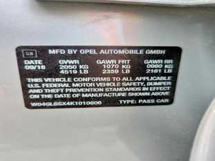 2019 BUICK Regal VIN W04GL6SX4K1010606 фото с аукциона 5