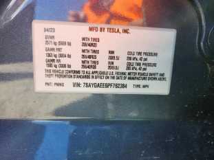 2023 Tesla Model Y VIN 7SAYGAEE6PF762384 фото с аукциона 5