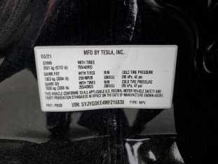 2021 TESLA Model Y VIN 5YJYGDEE4MF216838 фото с аукциона 5