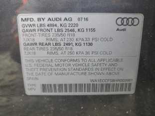 2017 Audi Q3 PREMIUM VIN WA1ECCFS8HR003981 фото с аукциона 5