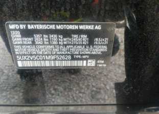 2021 BMW X4 M40I VIN 5UX2V5C01M9F52628 фото с аукциона 6