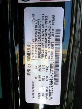2014 Smart Fortwo VIN WMEEJ9AA4EK731090 фото с аукциона 7