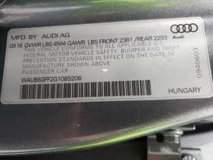 2016 Audi A3 QUATTRO VIN WAUB8GFF2G1089206 фото с аукциона 7